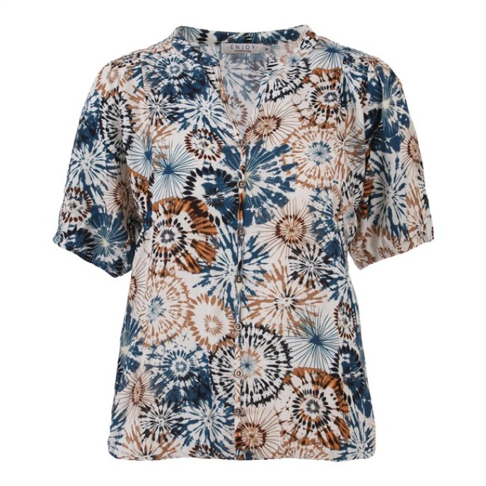 Enjoy blouse bloemenprint 884003 indigo